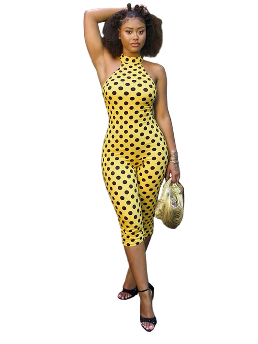 Nibber Summer Backless Leopard Print Romper