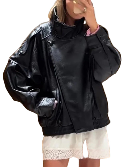 Casual Chic Black Leather Jackets