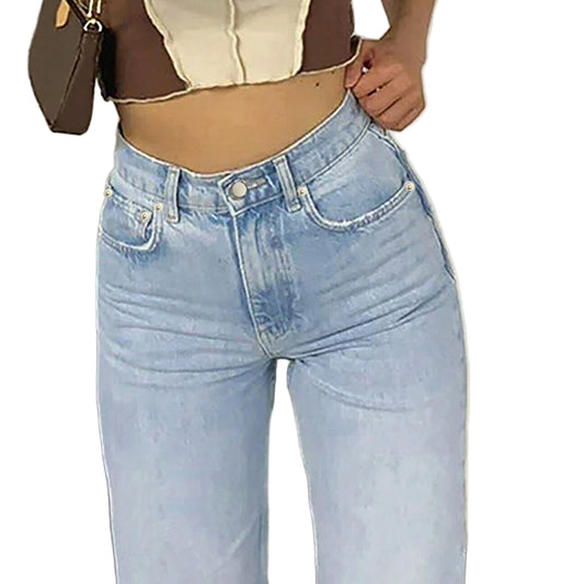 Knee-Piercing Loose Straight Jeans