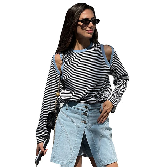 Autumn & Winter Fashion Off-Shoulder Long Sleeve Shirt