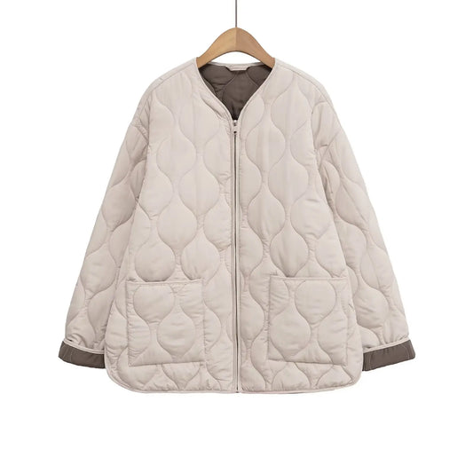 European & American Style Casual Diamond Warm Cotton Jacket