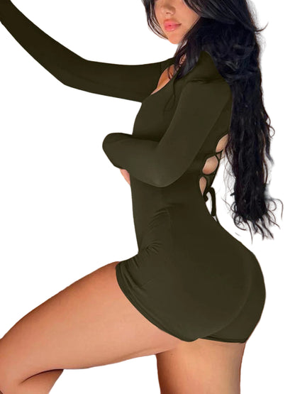 Backless Lace-Up Sexy Playsuit