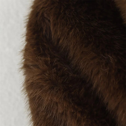 Loose Lapel Button Embellished Brown Long Sleeves Jacket